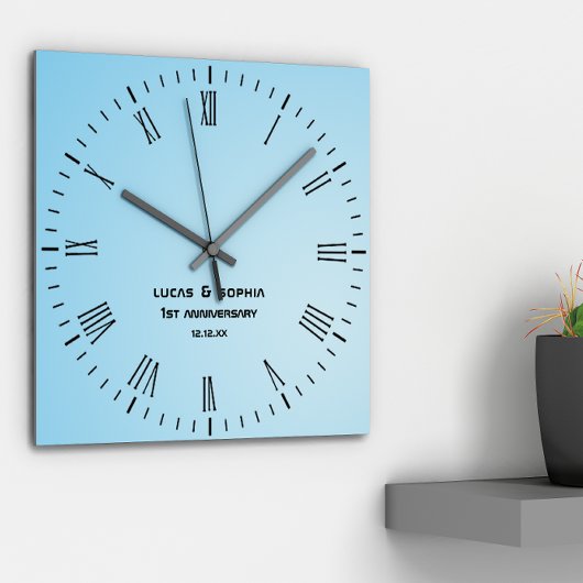 Horloge Ronde Rustic Paper 1st Wedding Anniversary Wall Clock