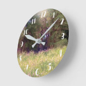 Horloge Ronde Rustic Spring Floral (Angle)