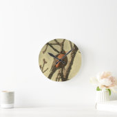 Horloge Ronde Rustic Tree branches Michigan State Bird Robin (Maison)