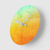 Horloge Ronde Rustic Turquoise et or (Angle)