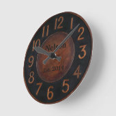 Horloge Ronde Rustic vintage-look custom (Angle)