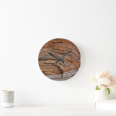 Horloge Ronde Rustic wood (Maison)