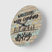 Horloge Ronde Rustic Wood Campers RV (Angle)