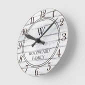 Horloge Ronde Rustic Wood Family (Angle)