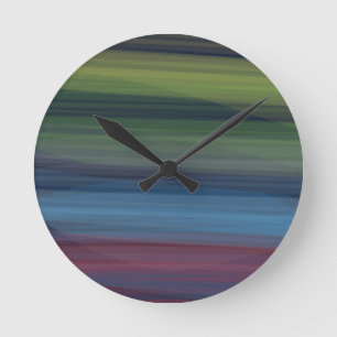 Horloge Ronde Rustique Élégant Multicolore Sarcelle