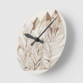 Horloge Ronde Rustique Fleur sauvage en terre cuite Boho Eclecti (Angle)