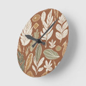 Horloge Ronde Rustique Fleur sauvage en terre cuite Boho Eclecti (Angle)