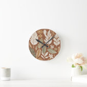 Horloge Ronde Rustique Fleur sauvage en terre cuite Boho Eclecti (Maison)