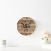 Horloge Ronde Rustique Pays Bois Forêt sauvage Personnalisée (Maison)