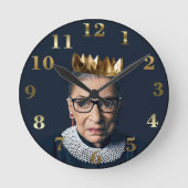 Horloge Ronde Ruth Bader Ginsburg avec couronne d'or (Recto)