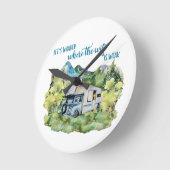 Horloge Ronde RV Motorhome Camping Scene (Angle)