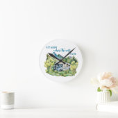 Horloge Ronde RV Motorhome Camping Scene (Maison)