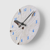 Horloge Ronde Sable Dollar Beach Côté Blanc Grey tendance Cadeau (Angle)