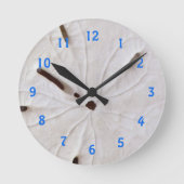 Horloge Ronde Sable Dollar Beach Côté Blanc Grey tendance Cadeau (Recto)