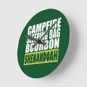 Horloge Ronde Sac couché de feu de camp Bourbon Shenandoah (Angle)