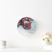 Horloge Ronde Sac du Père Noël dans la neige (Maison)