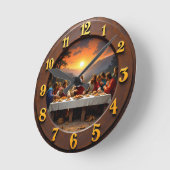 Horloge Ronde Sacred Last Supper Golden Sunset (Angle)