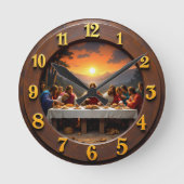 Horloge Ronde Sacred Last Supper Golden Sunset (Recto)