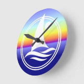 Horloge Ronde Sailboat design (Angle)