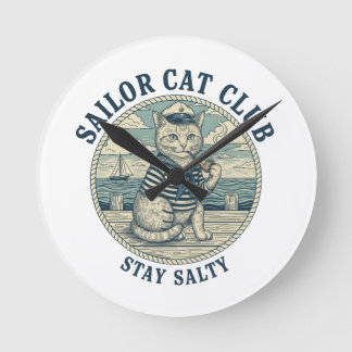Horloge Ronde Sailor Cat Club