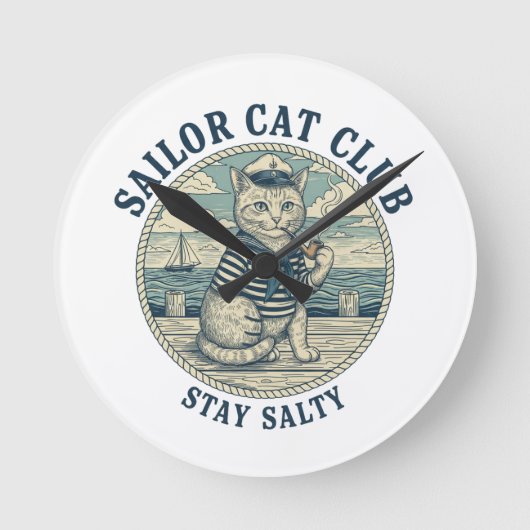 Horloge Ronde Sailor Cat Club (Recto)