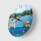 Horloge Ronde Sailor Cats (Angle)