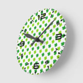 Horloge Ronde Saint Patrick's Day Clover Feuille Motif-54601 (Angle)