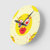 Horloge Ronde Saint Valentin Emoji (Angle)