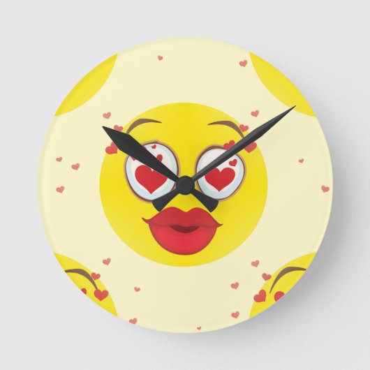 Horloge Ronde Saint Valentin Emoji (Recto)