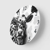 Horloge Ronde Sainte vache ! Pays rustique noir et blanc Ouest (Angle)