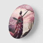 Horloge Ronde Sakura Geisha (Angle)