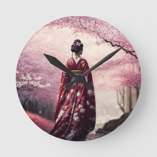 Horloge Ronde Sakura Geisha (Recto)
