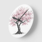 Horloge Ronde Sakura Tree (Angle)
