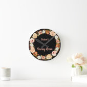 Horloge Ronde Salle de couture noire et blanche (Maison)