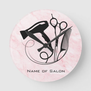 Horloge Ronde Salon de beauté Pink Marble