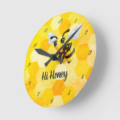 Horloge Ronde "Salut Honey" Bee (Angle)