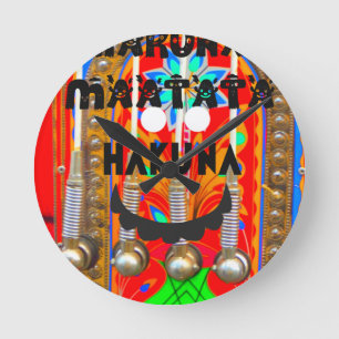Horloge Ronde Samba couleurs du carnaval Hakuna Matata blings.pn