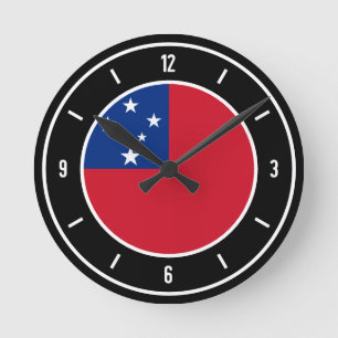 Horloge Ronde Samoa Drapeau élégant