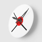 Horloge Ronde SAMURAI - Épée & Kanji (Angle)