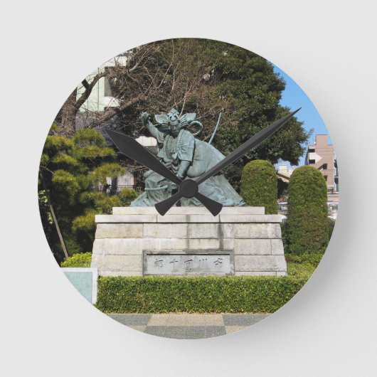 Horloge Ronde Samurai Kamakura Gongoro Kagemasa Kabuki Statue (Recto)