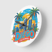 Horloge Ronde San Diego California Skyline–Modern Cityscape Art (Angle)