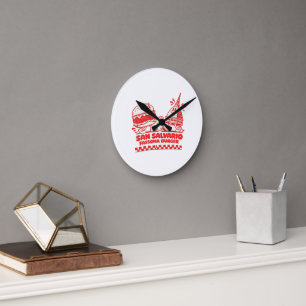 Horloge Ronde San Salvario Fassona Burger - Dessin Animé Rétro d