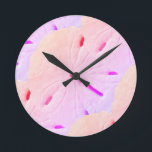 Horloge Ronde Sand dollar Beach Pink Purple ombre Art Abstract<br><div class="desc">Designed with image of sand dollar patterns in colorful,  artistic background,  this is perfect for beach house decor christmas,  holiday toxits !</div>