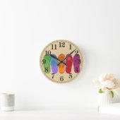 Horloge Ronde Sandals flip-flops beach party - sand dots (Maison)