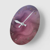 Horloge Ronde Sangria Strata | Moody Pink and Purple Luxe Agate (Angle)