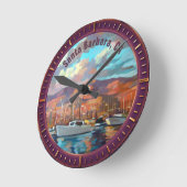 Horloge Ronde Santa Barbara California Round Clock (Angle)