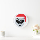 Horloge Ronde santa claus alien emoji (Maison)