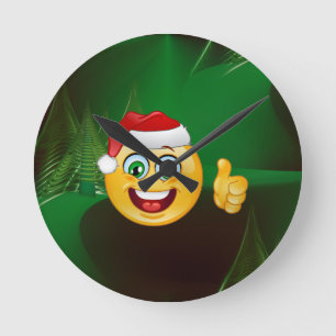 Horloge Ronde santa claus emojis