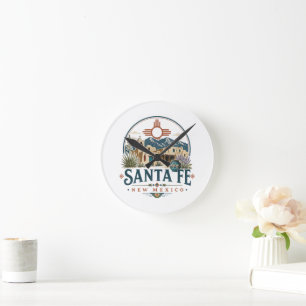 Horloge Ronde Santa Fe Nouveau-Mexique Architecture Adobe Sud-Ou
