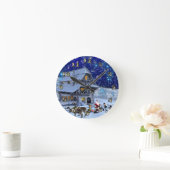Horloge Ronde Santa Rudolph Elf with Sled (Maison)